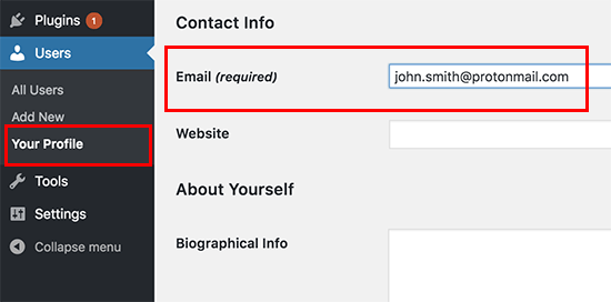 Modifier l'adresse e-mail de votre profil d'auteur