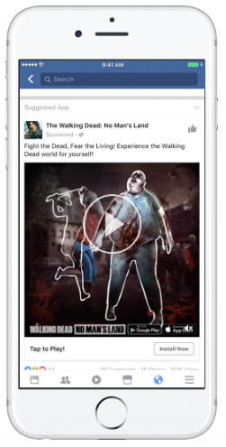Publicité Facebook de The Walking Dead