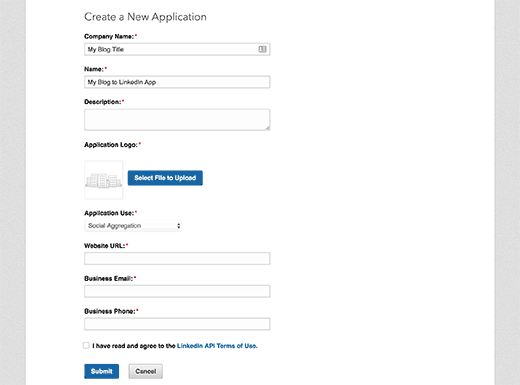 Créer un nouveau formulaire de demande d'application