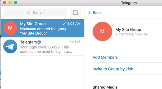 Ajout de nouveaux membres au groupe Telegram