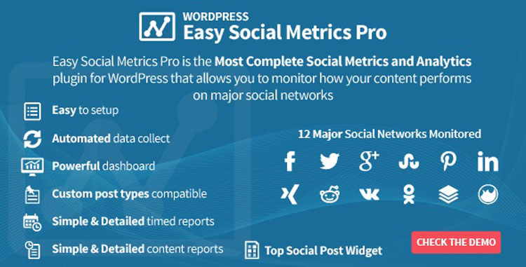 Plugin WordPress Easy Social Metrics Pro