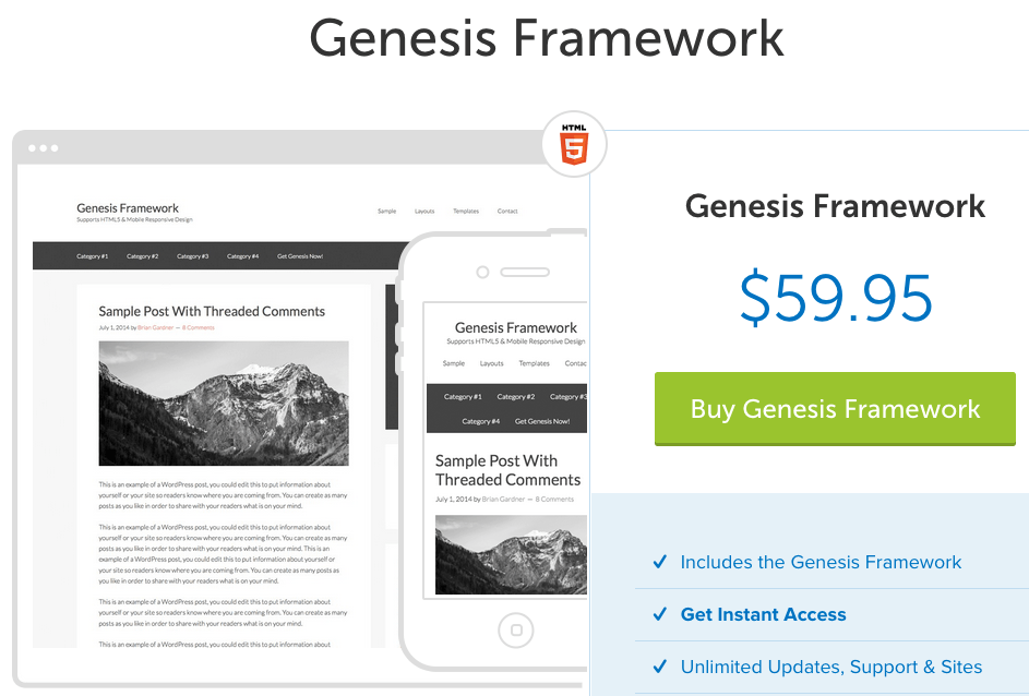 Le framework Genesis de StudioPress.