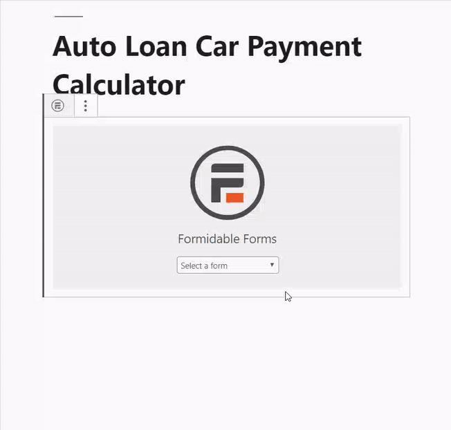 Ajout du calculateur de paiement de voiture dans la page WordPress