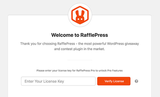 Ajouter une clé de licence RafflePress
