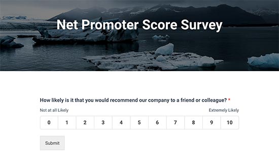 Aperçu de l'enquête Net Promoter Score