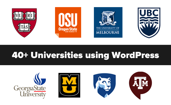 Plus de 40 universites populaires qui utilisent WordPress