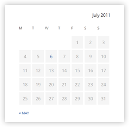 Style de widget de calendrier WordPress