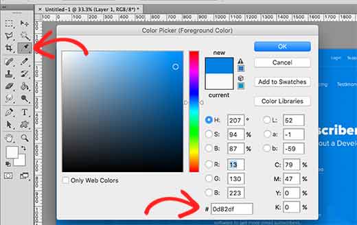 Sélecteur de couleurs dans Adobe Photoshop
