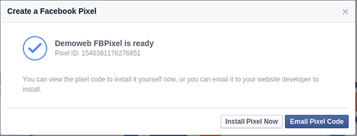 Facebook Pixel est prêt à être installé