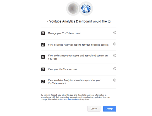 Autoriser YouTube Analytics à accéder aux données de votre compte