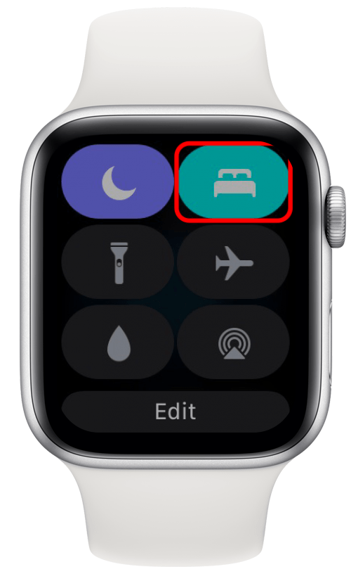 icône de lit bleu turquoise sur Apple Watch