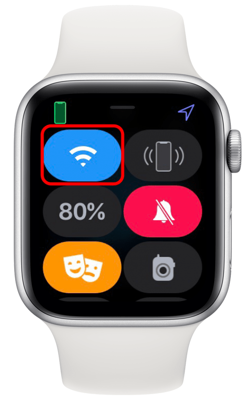 icône Wi-Fi bleue sur Apple Watch