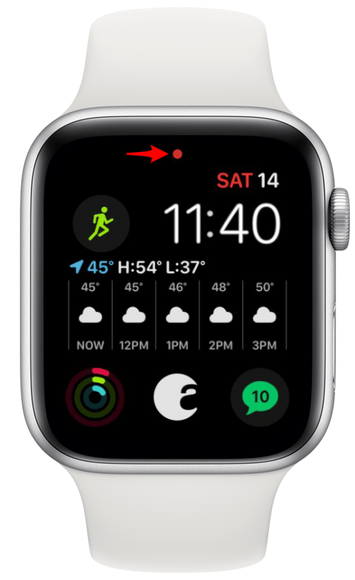 Icône point rouge sur Apple Watch