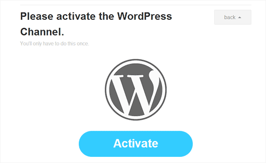 Activer WordPress en tant que canal dans IFTTT