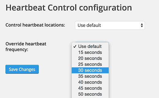 Modification des intervalles d'appel de l'API Heartbeat