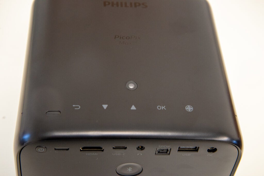 Projecteur mobile Philips PicoPix MaxTV PPX720 Commandes INT sur le dessus