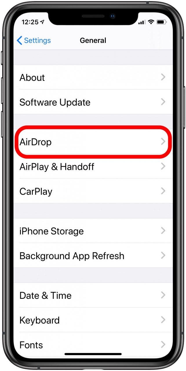 airdrop contacts iphone
