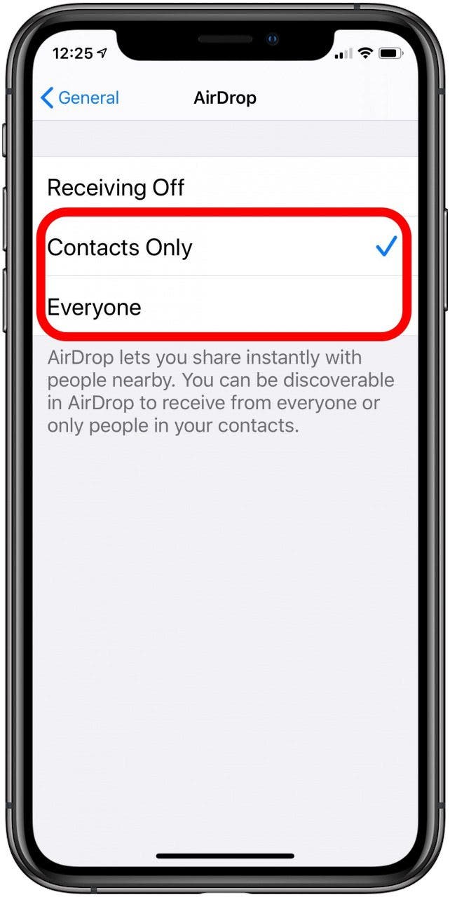airdrop contacts iphone