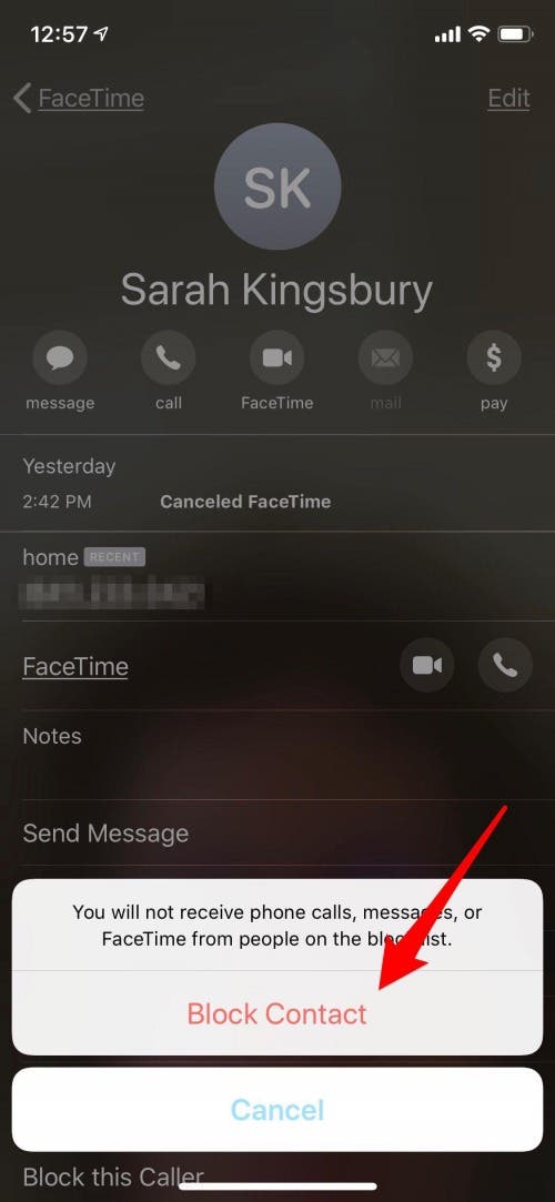 comment bloquer un numéro des appels facetime sur iphone