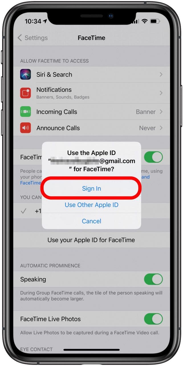 Connectez-vous à FaceTime avec votre identifiant Apple