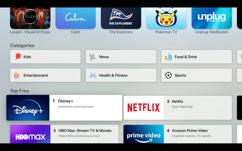 catégories d'applications apple tv