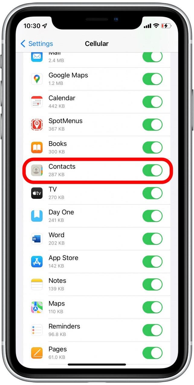 Activer les contacts iCloud