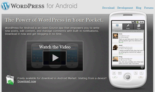 WordPress pour Androïd
