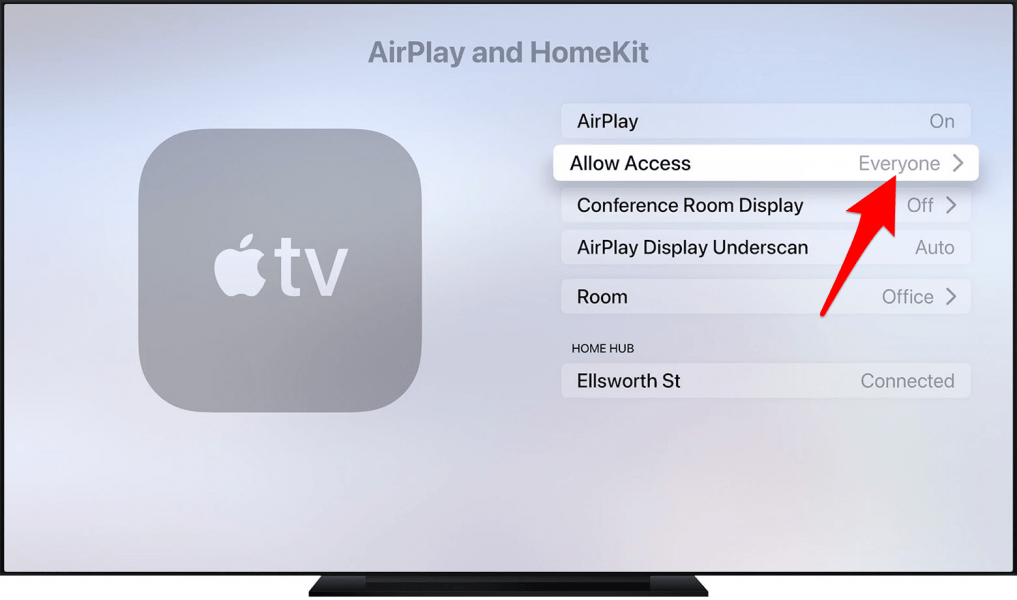 Photo de l'assistance Apple - Paramètres Apple TV AirPlay