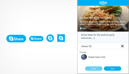 Bouton de partage Skype