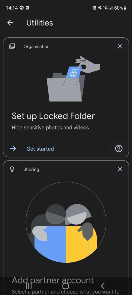 Capture d'écran du dossier verrouillé sur un téléphone Samsung