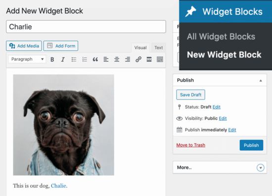 Créer un bloc de widget