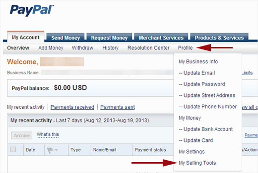 Obtention des informations d'identification de l'API PayPal pour votre système de réservation