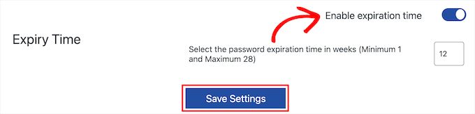 Ajouter un délai d'expiration du mot de passe