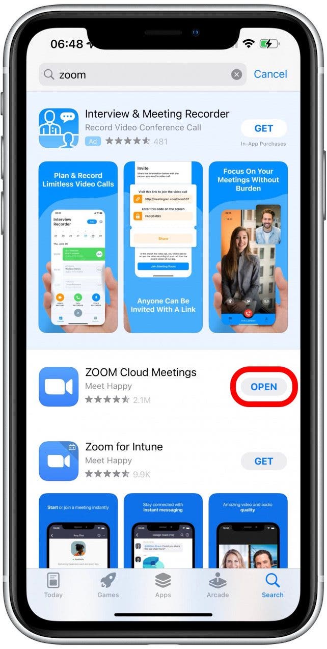 Ouvrez l'application Zoom - partagez le bureau de la réunion Zoom