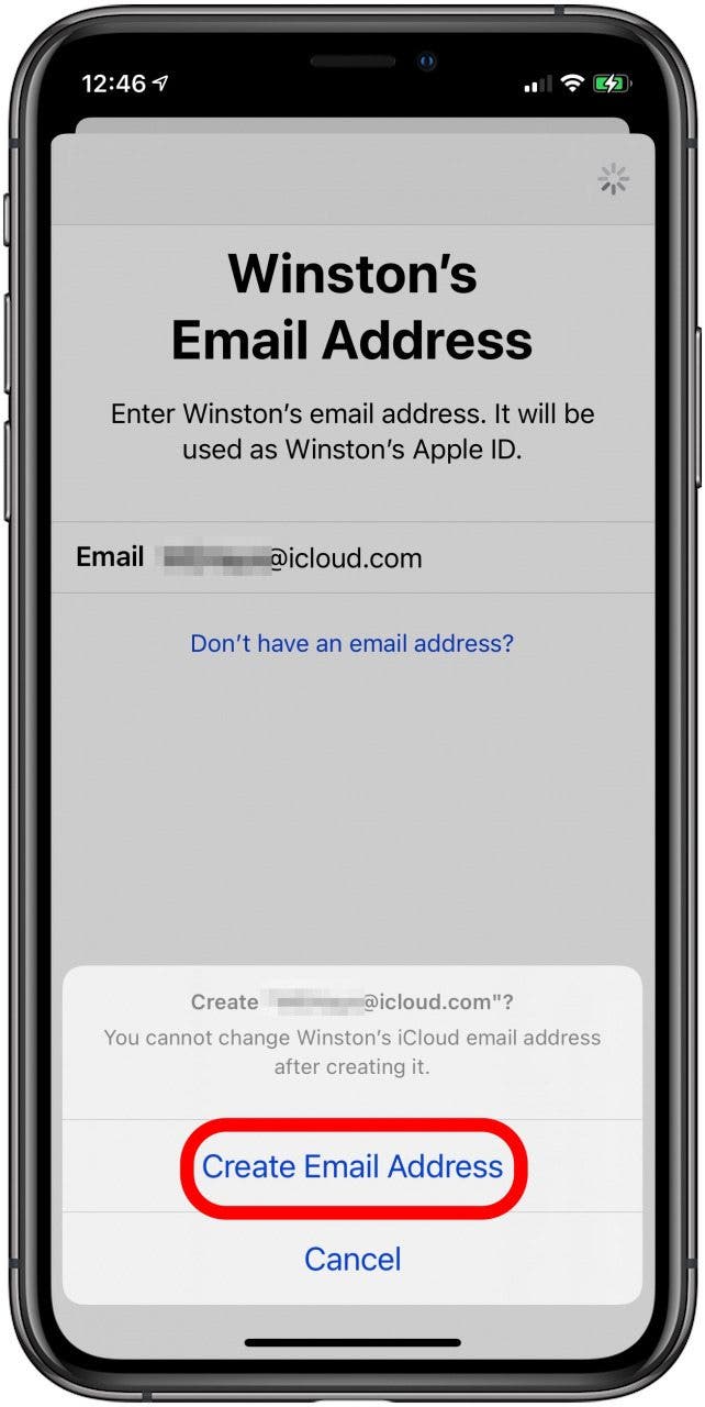 créer une adresse e-mail d'identification Apple