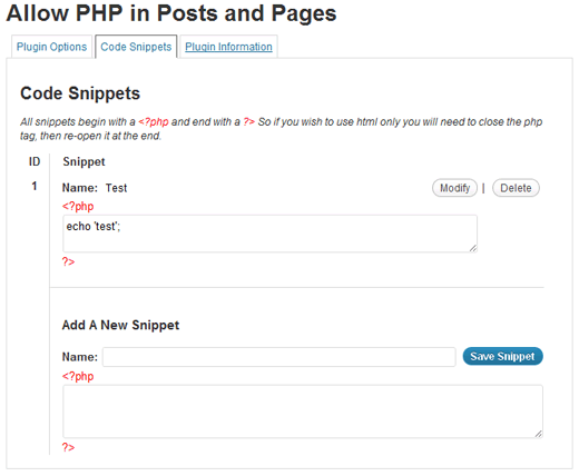 Autoriser PHP dans les publications et les pages
