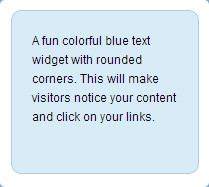 widget de texte bleu coloré