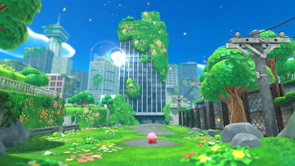 Le premier niveau de Kirby and the Forgotten Land
