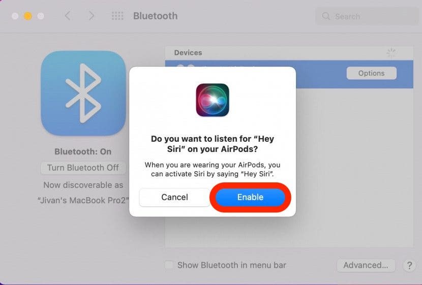 Comment coupler un casque Bluetooth à Mac Étape 8 - Activer Siri