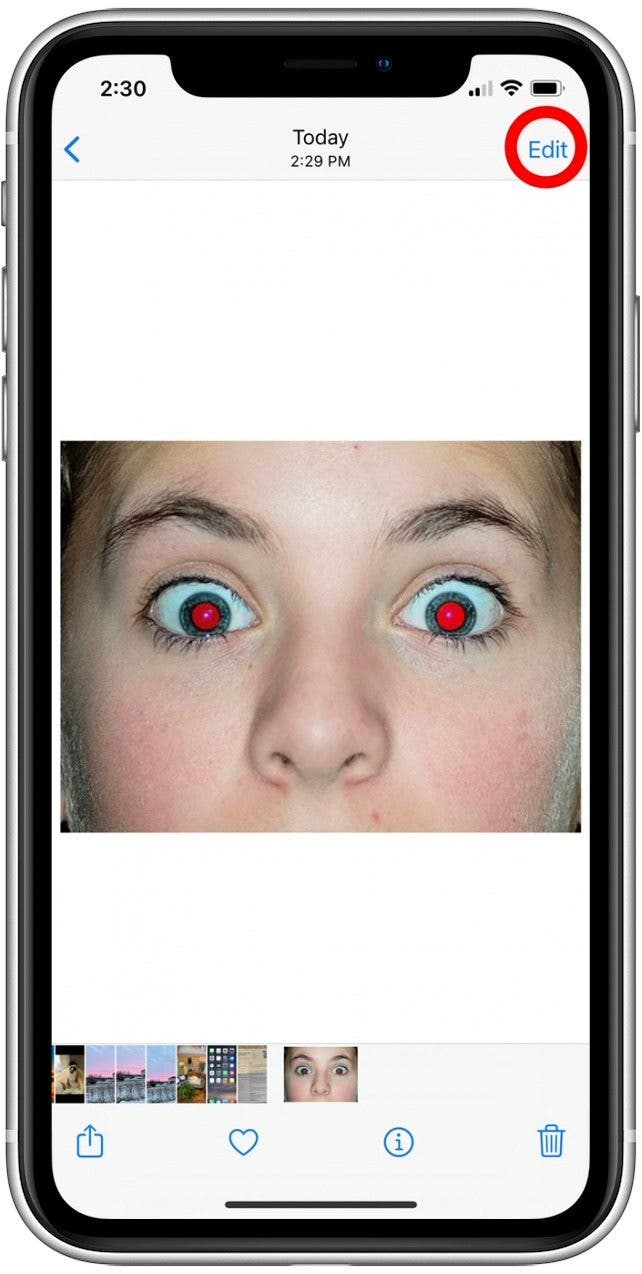 Comment réparer les yeux rouges sur l'application Photos iPhone et iPad ThemeLocal Des