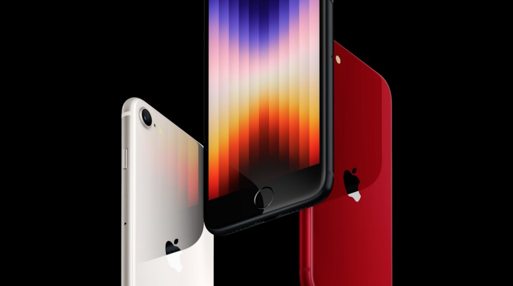 Les trois modèles d'iPhone SE côte à côte