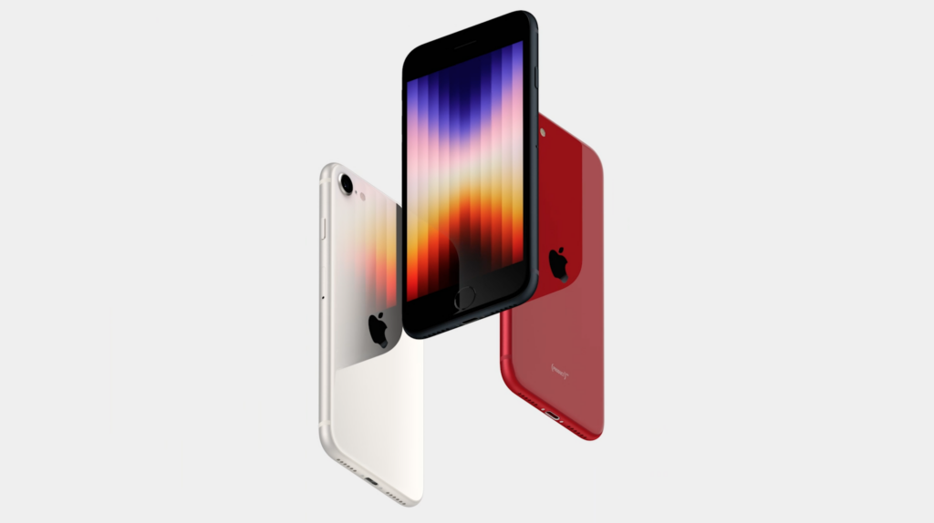Les trois couleurs de l'iPhone SE