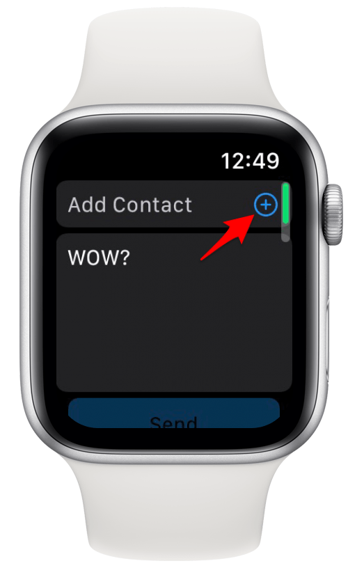 Appuyez sur l'icône plus pour ajouter un contact.