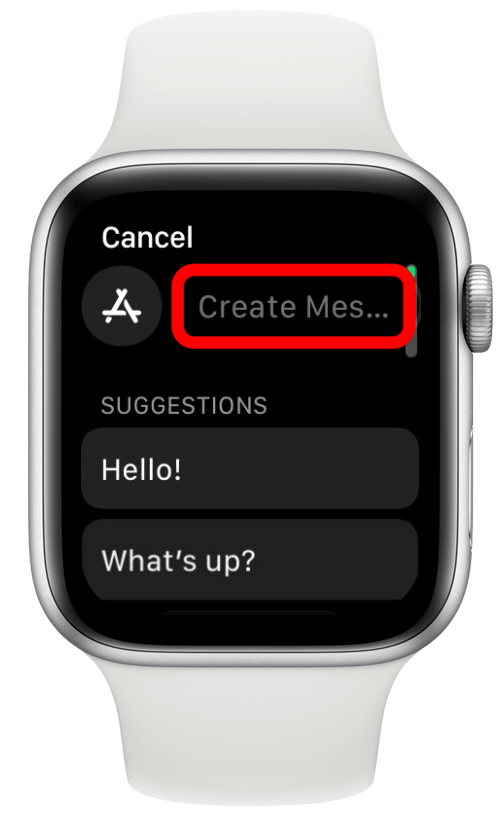 Appuyez sur Créer un message - clavier Apple Watch sur iPhone