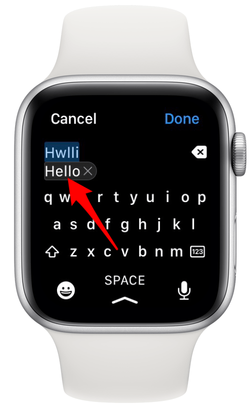 Appuyez dessus pour corriger l'orthographe - clavier gratuit pour Apple Watch