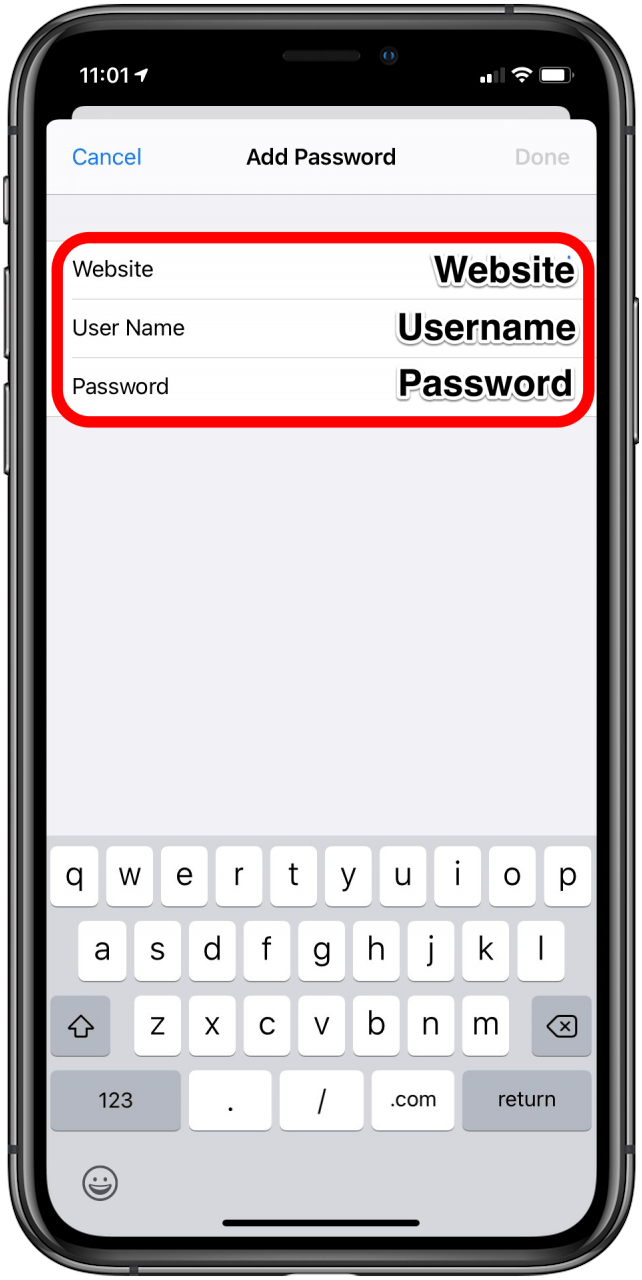 changer le mot de passe de messagerie sur ipad