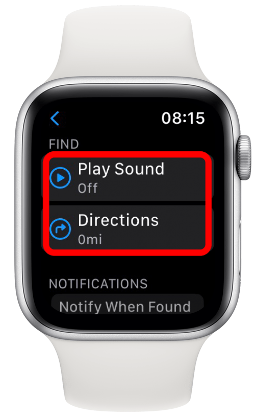 Utilisez Play Sound ou Directions pour trouver votre AirTag.