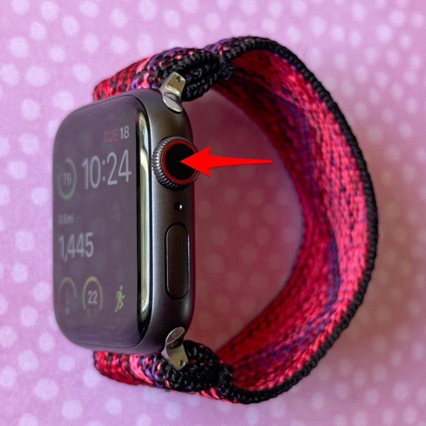 Appuyez sur le bouton Accueil de votre Apple Watch.