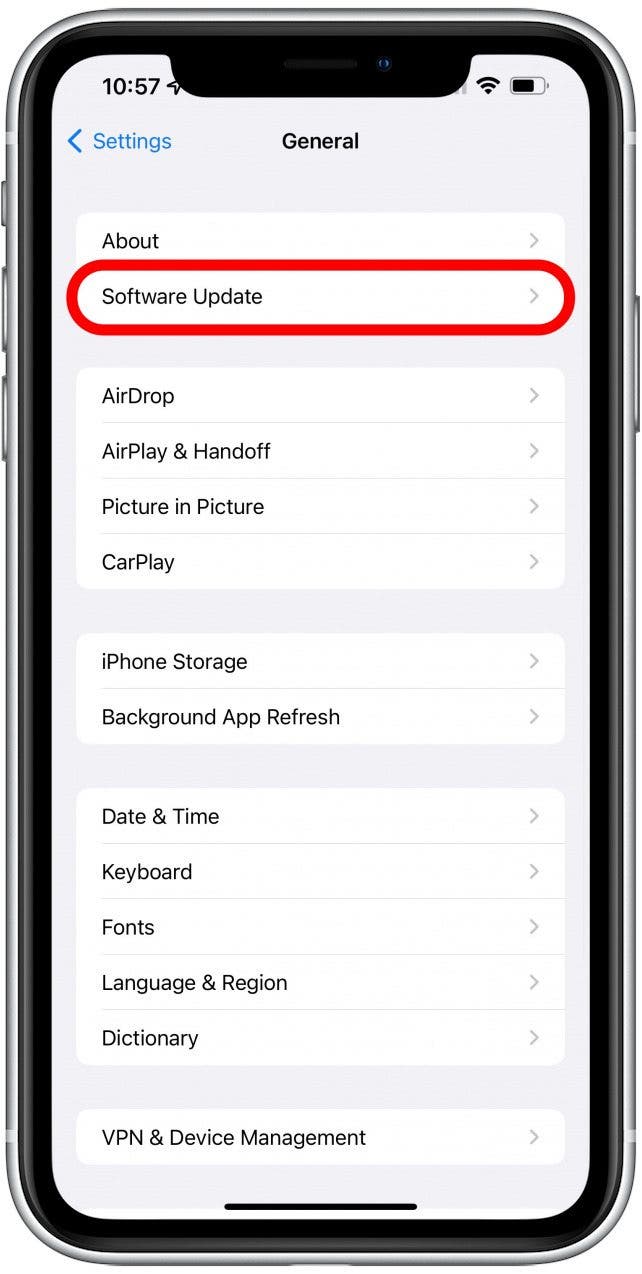 Mettez à jour votre iPhone avec la dernière version d'iOS - cercle bleu autour de l'emplacement de l'iphone