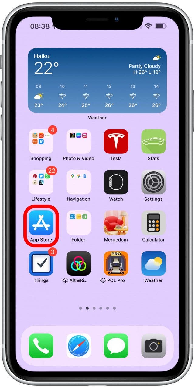 Ouvrez l'application App Store - annulez l'appletv